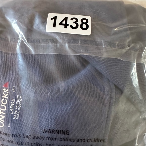 Untuckit Sapori Camp Cotton Slub Collar Shirt Size Medium Button - Picture 8 of 10